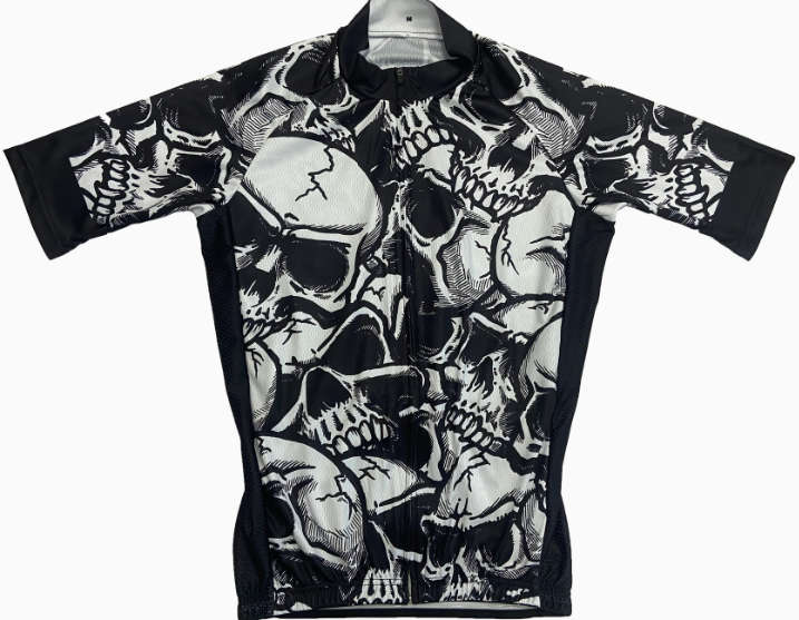 Skull Print Cycling Jersey