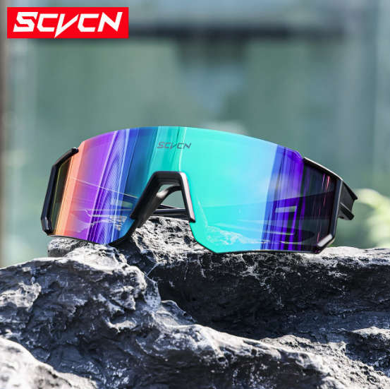 SCVCN Cycling / Cricket Sport Sunglasses Black with Multi Shade Lenses