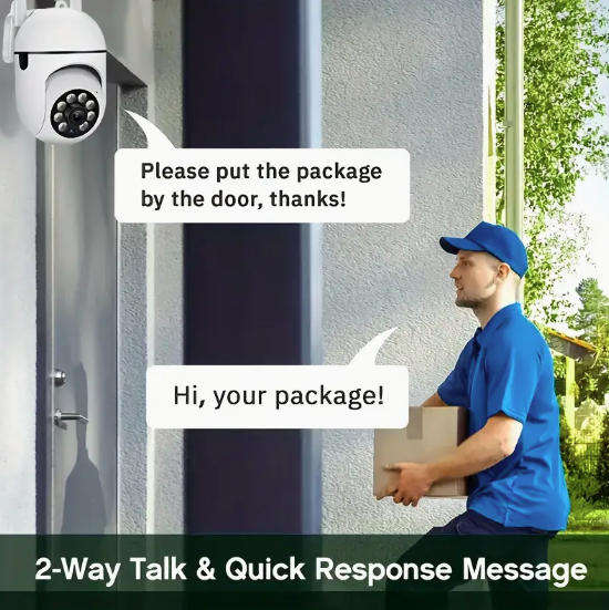 App Controlled - HD Smart PTZ Security Camera with Audio - WiFi, Night Vision, Motion Detection