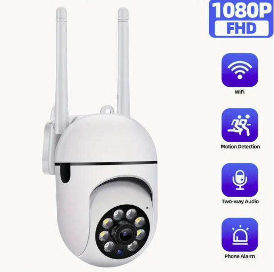 App Controlled - HD Smart PTZ Security Camera with Audio - WiFi, Night Vision, Motion Detection