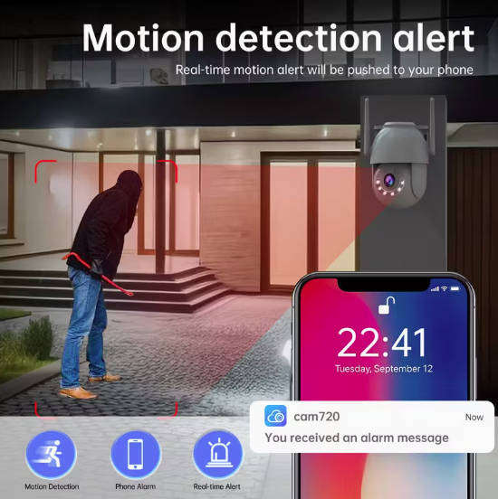 WEATHERPROOF - Outdoor Pan/Tilt WIFI CCTV Security Camera, Night Vision, Motion Detect - App Control