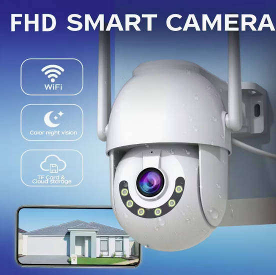 WEATHERPROOF - Outdoor Pan/Tilt WIFI CCTV Security Camera, Night Vision, Motion Detect - App Control