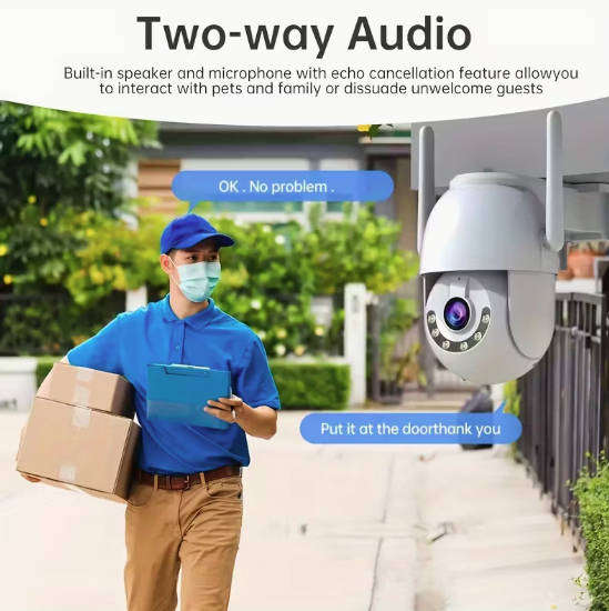 WEATHERPROOF - Outdoor Pan/Tilt WIFI CCTV Security Camera, Night Vision, Motion Detect - App Control