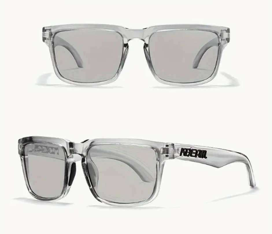 Kdeam High Quality Polarized Classic Square Sunglasses - Ice Clear Frame (Clear Tinted Lenses)