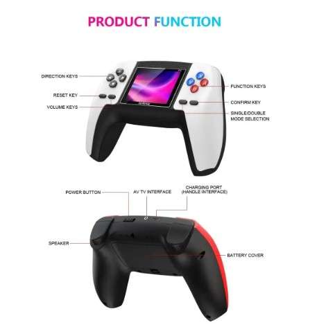 Retro Handheld Game Console with 520 in 1 built in games and LED display