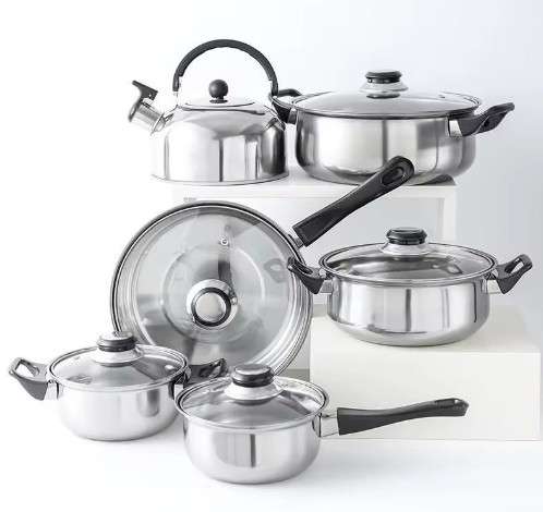 Premium 12 Piece Top quality stainless steel Cookware set - complete