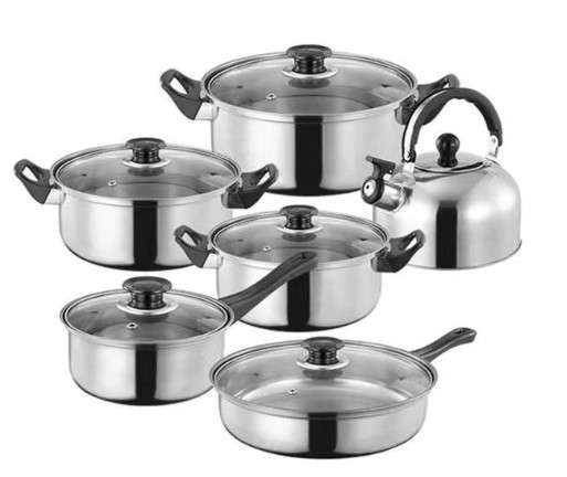 Premium 12 Piece Top quality stainless steel Cookware set - complete