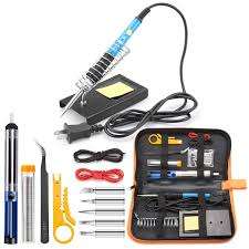 Complete Soldering Iron Kit - 60W Soldering Iron Adjustable Temperature with Accessories