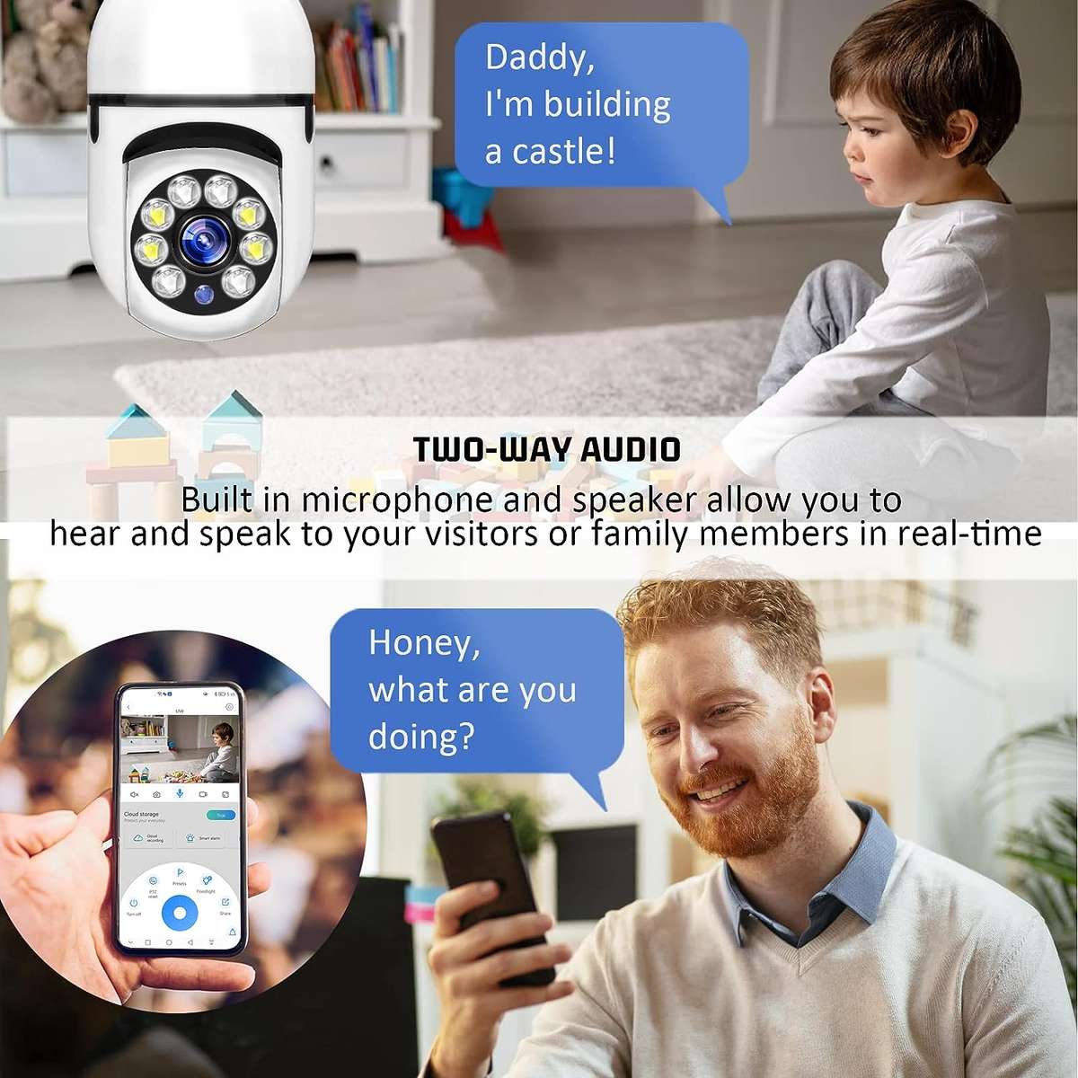 360 Degree 1080P Wireless Panoramic Home Security WiFi Smart Camera