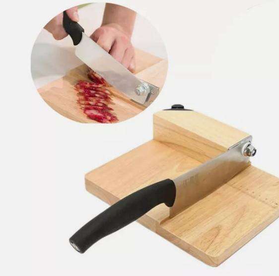 Multi Purpose Biltong, Cheese & Veggie Knife & Slicer With Wood Cutting Board