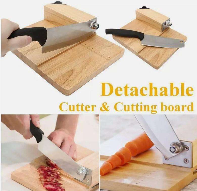 Multi Purpose Biltong, Cheese & Veggie Knife & Slicer With Wood Cutting Board