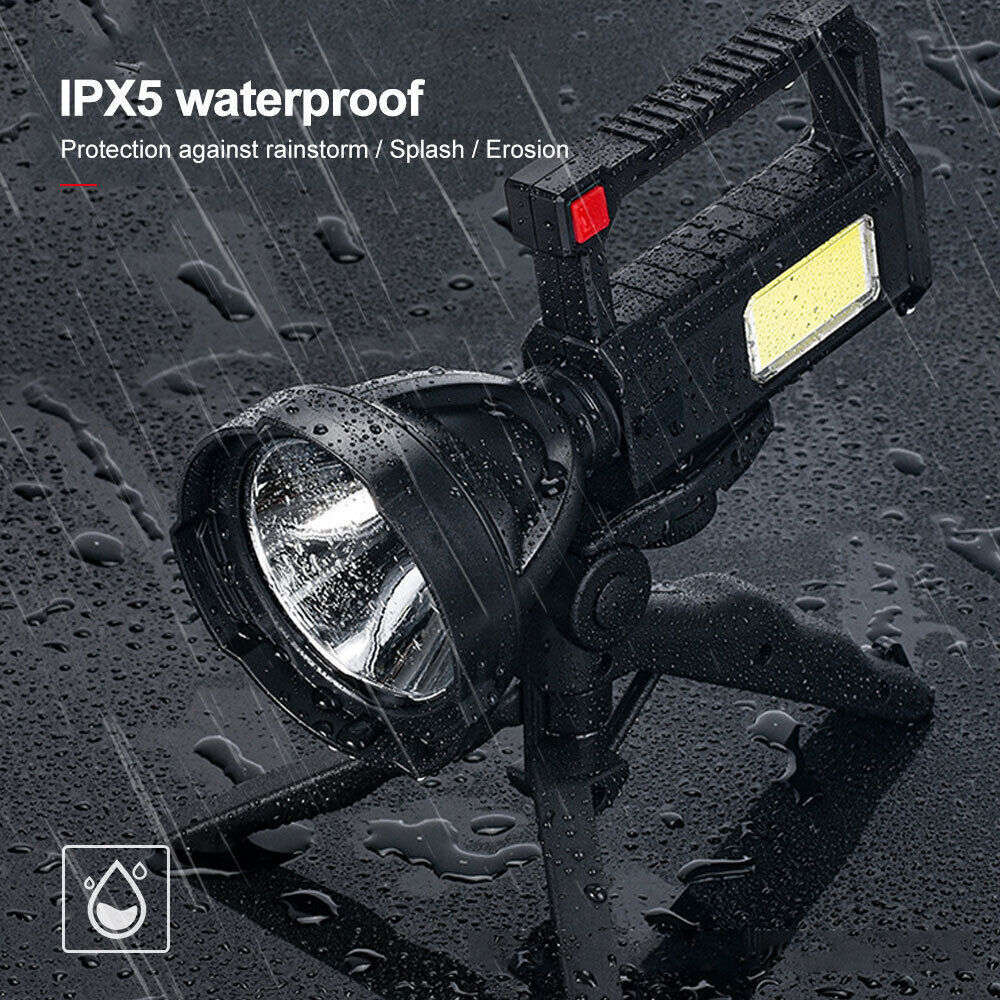 Multi-Functional 4 MODE Glare Pistol light With tripod - USB & Solar Charged