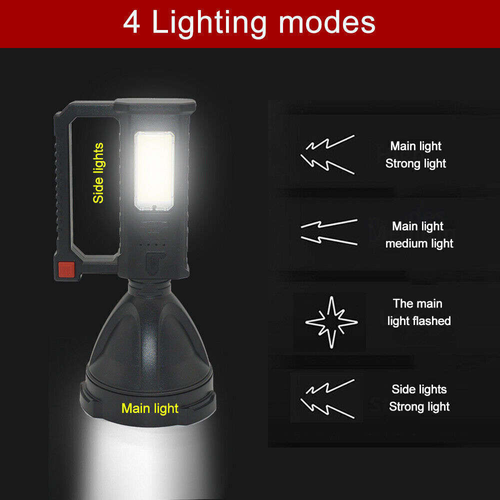 Multi-Functional 4 MODE Glare Pistol light With tripod - USB & Solar Charged