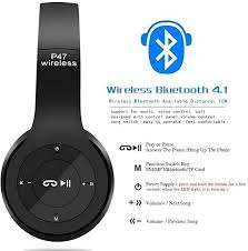 Bluetooth Portable Wireless Headphones with Built in Mic and Memory Card slot