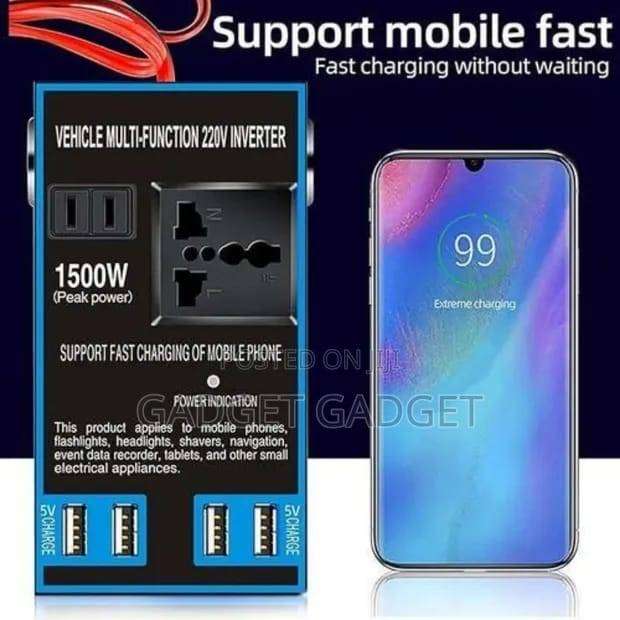 Multi-Function Intelligent Vehicle Inverter, 12v/24v to 220v Converter