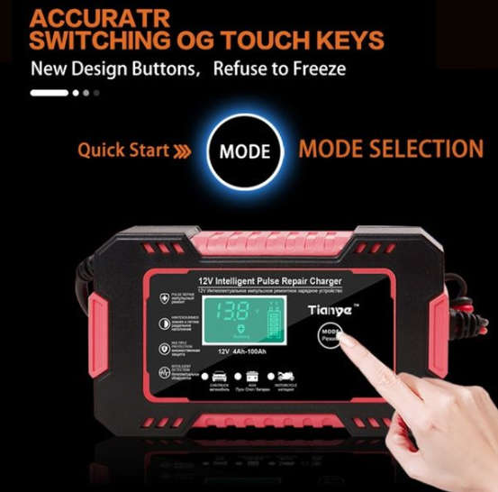 12V Pulse Battery Charger with LCD Display