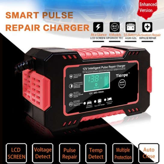 12V Pulse Battery Charger with LCD Display