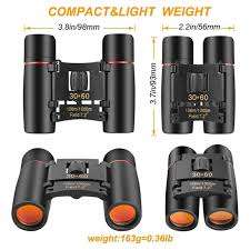 30x60 Compact Pocket Size Binoculars with Night Vision and Powerful Folding Telescope