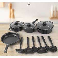 13Pcs Non-Stick Cookware Set With Comfort Handle For Home & Kitchen