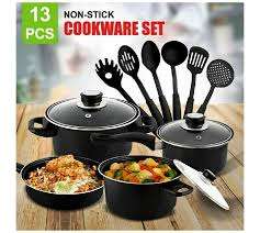 13Pcs Non-Stick Cookware Set With Comfort Handle For Home & Kitchen