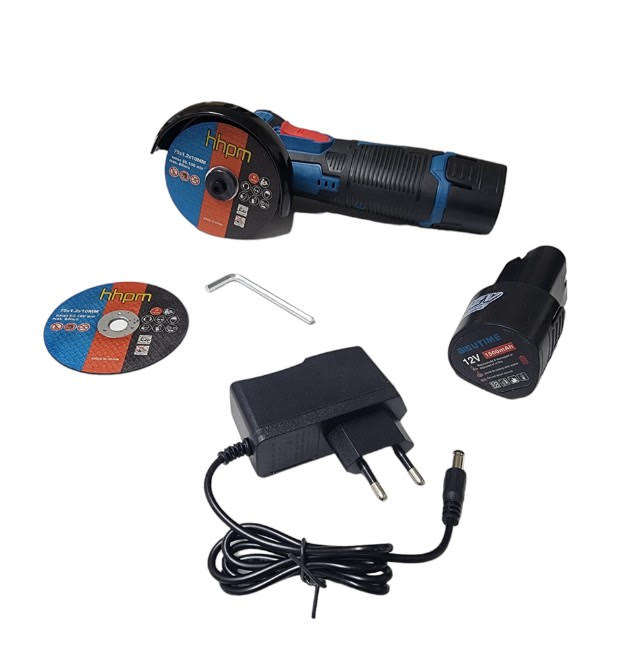 12V High Power Rechargeable Cordless Angle Grinder with 2 Batteries