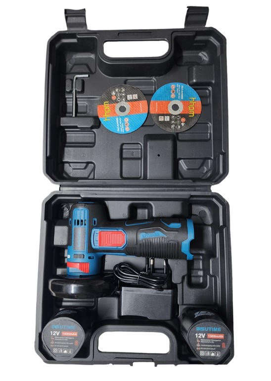 12V High Power Rechargeable Cordless Angle Grinder with 2 Batteries