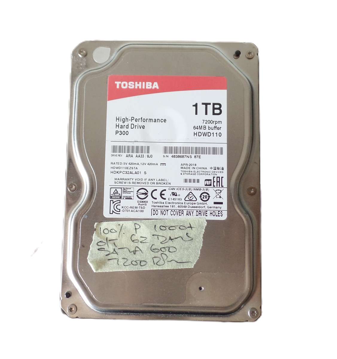 Toshiba 1TB Desktop HDD *READ FULL DESCRIPTION*