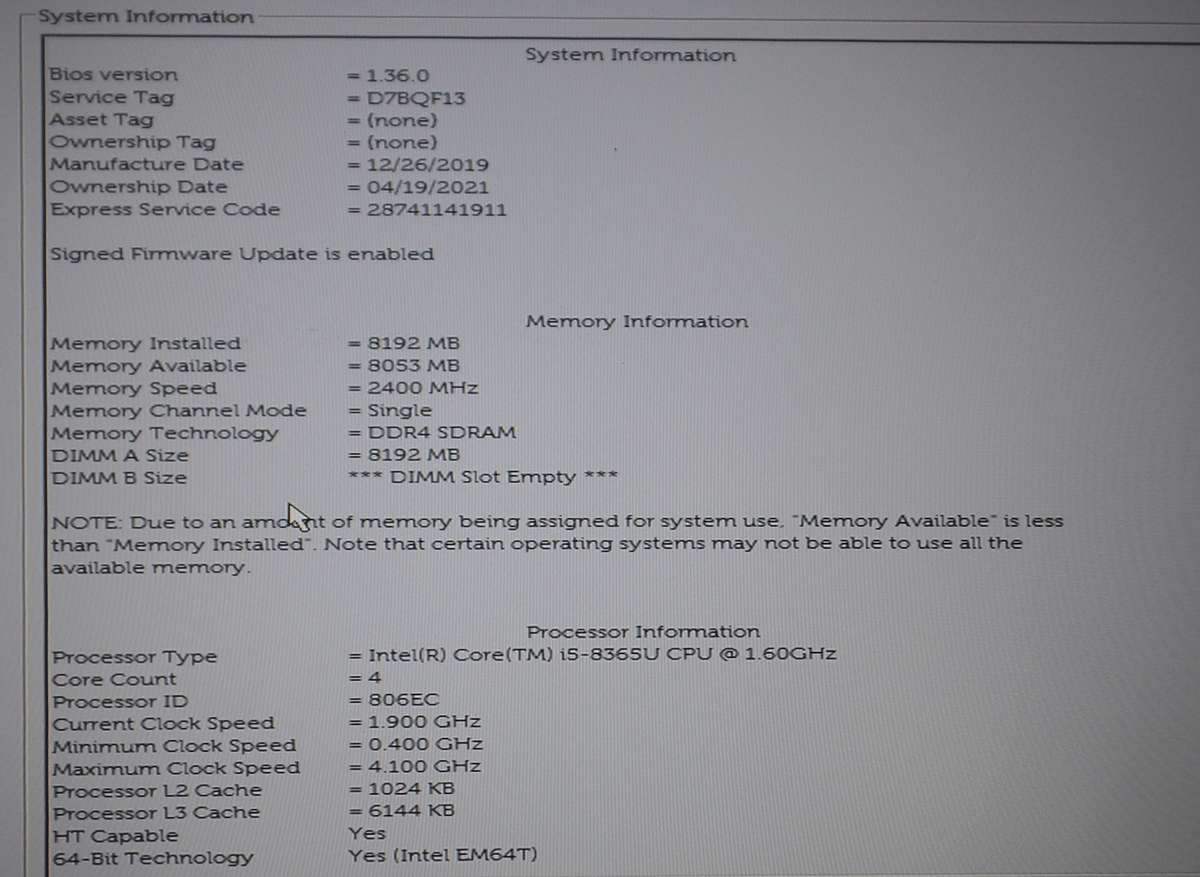 Dell Latitude 5400 Core i5 8th Gen 1TB M.2 NVME SSD 8GB RAM Windows 11 Pro