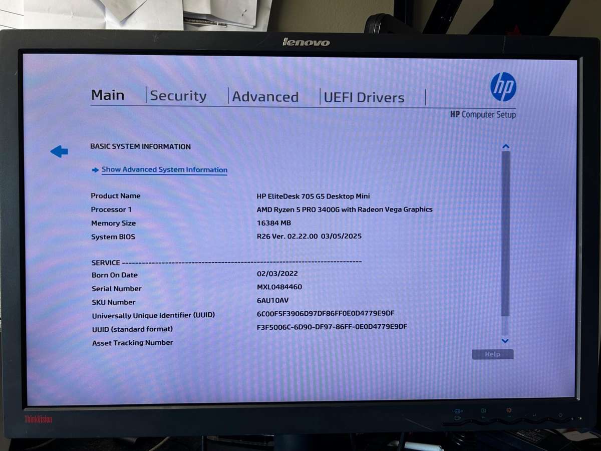 HP EliteDesk 705 G5 Desktop Mini AMD Ryzen 5 Pro 3400 256GB SSD 16GB RAM WIN 11 PRO
