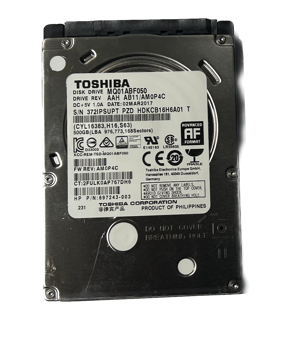 Toshiba 500GB Laptop HDD