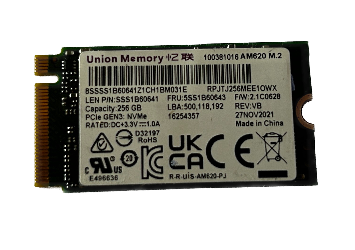 Union AM620 256GB m.2 2242 PCIe 3.0 NVMe SSD