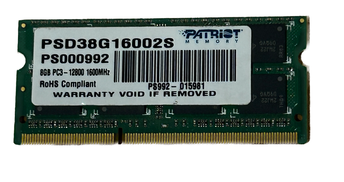PATRIOT 8GB DDR3 12800 1600MHz Laptop Memory