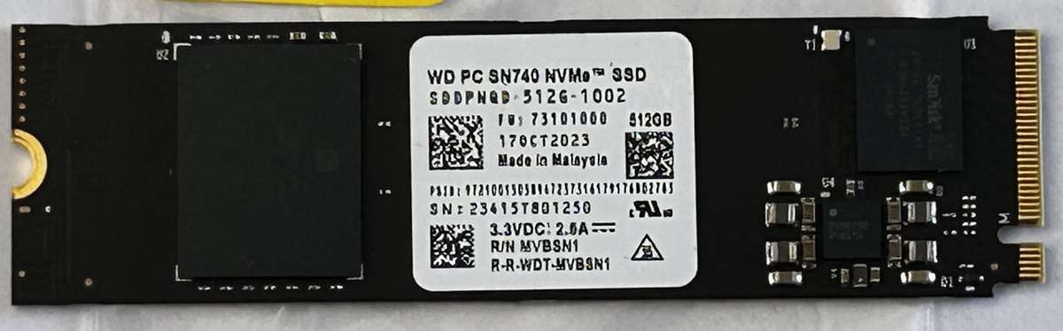 WD PC SN740 512GB m.2 2280 PCIe 3.0 SSD *ONLY 3 DAYS POWER ON TIME*