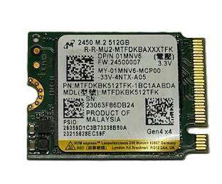 Micron 2450 512GB m.2 2230 PCIe Gen 4 SSD