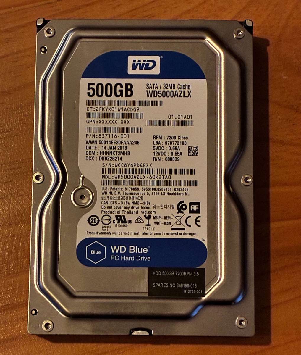 WD Blue 500GB Desktop HDD