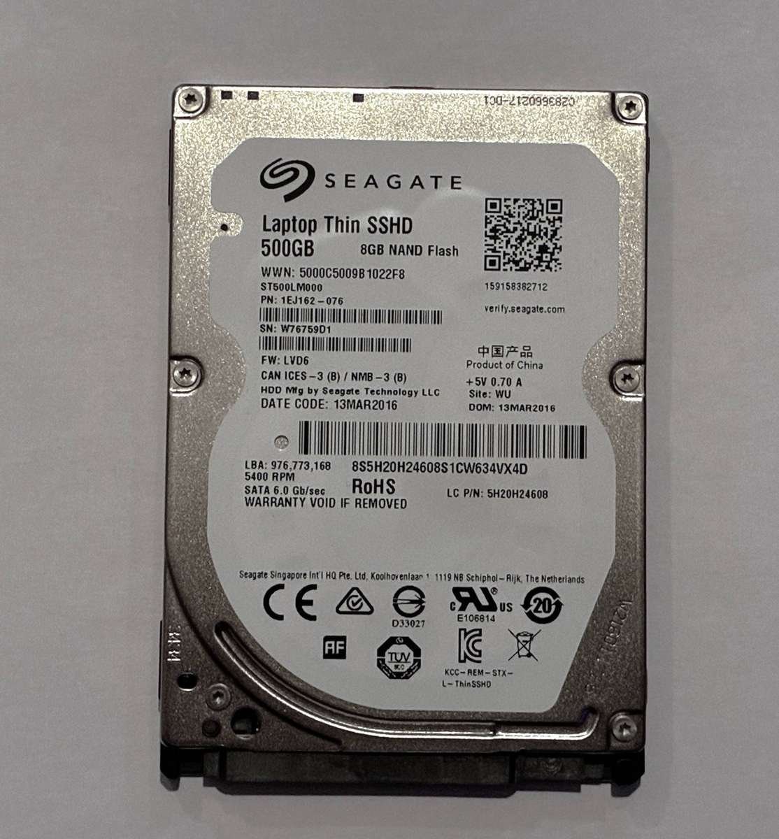 Seagate 500GB Laptop SSHD (HYBRID)