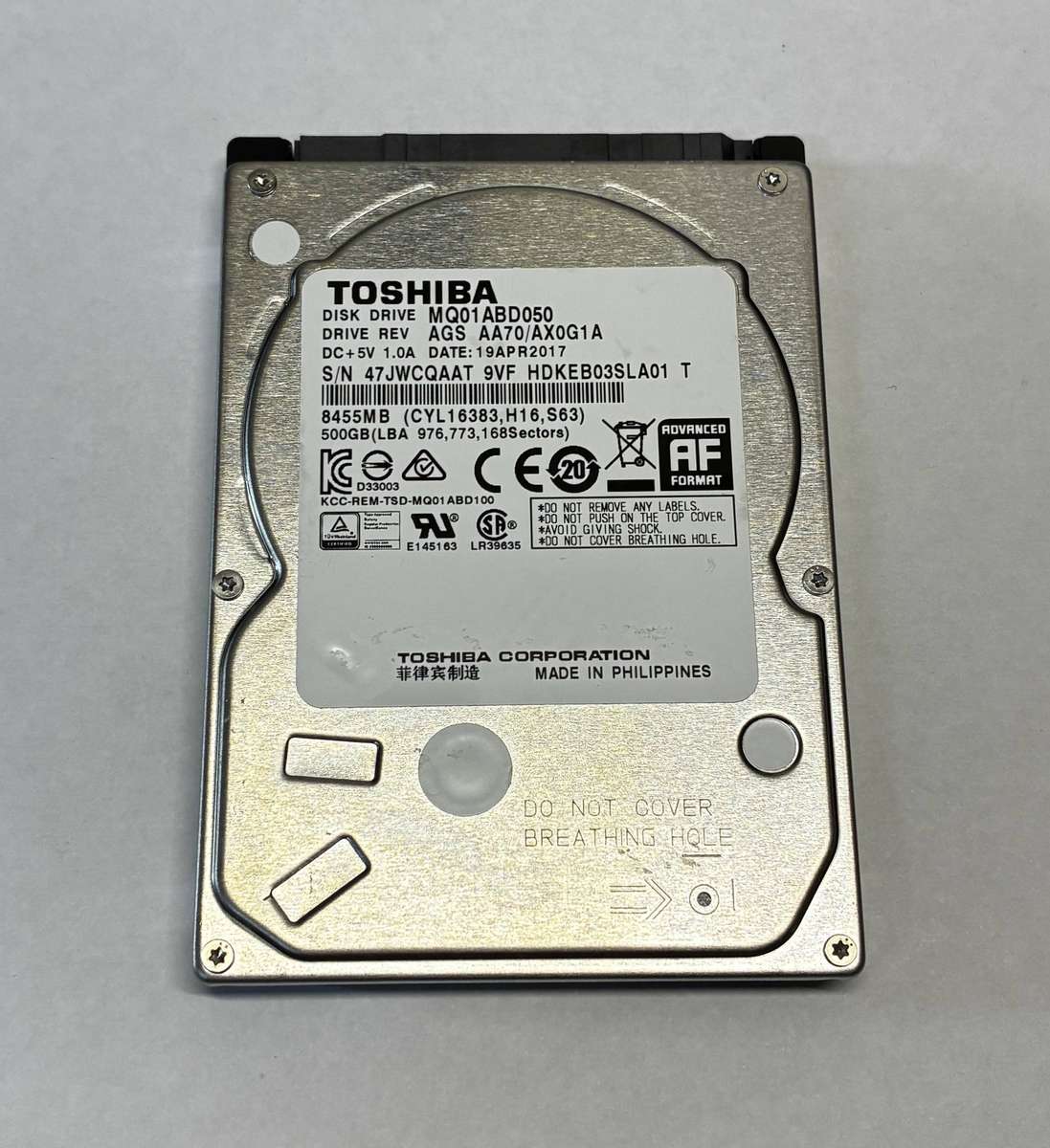 Toshiba 500GB Laptop HDD *71 DAYS ON TIME*