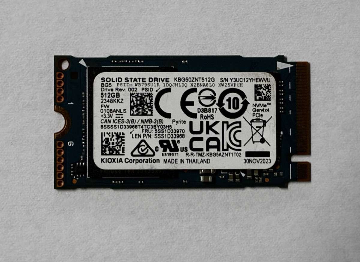 KIOXIA 512GB m.2 2242 3D TLC PCIe Gen 4 SSD *44 DAYS POWER ON TIME*