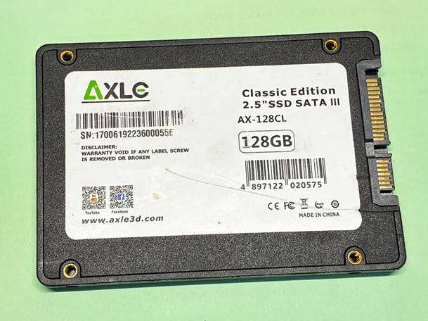 AXLE 128GB SATA 600 2.5 SSD *ONLY 25 DAYS ON TIME*