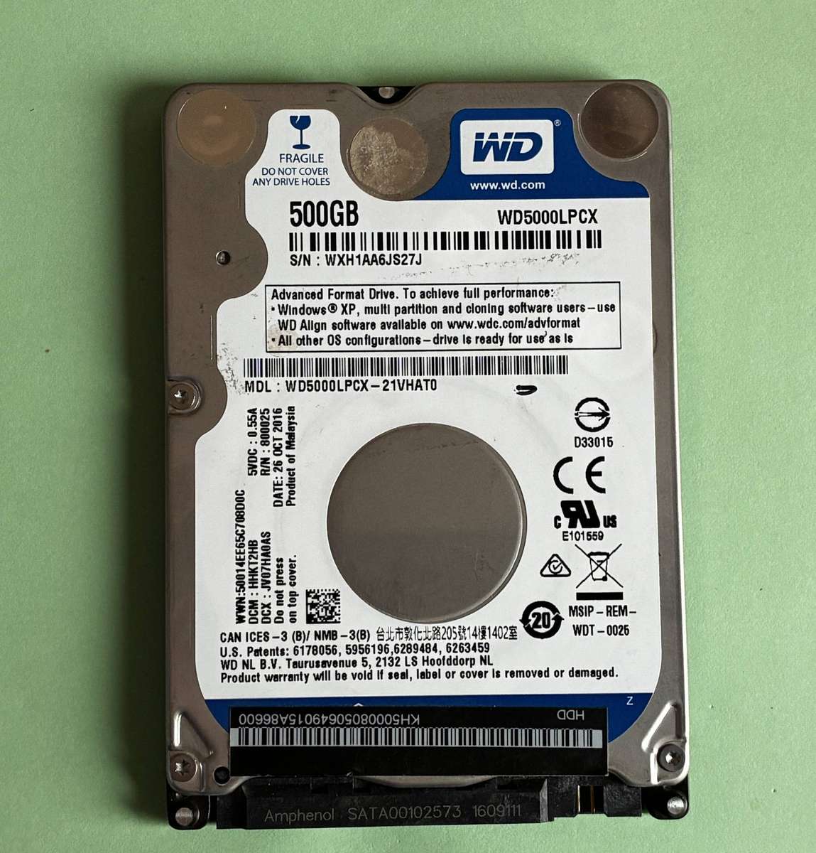 WD Blue 500GB Laptop HDD