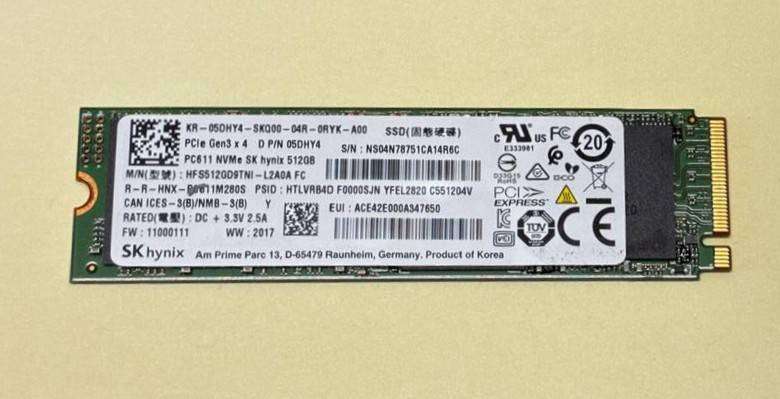 SK Hynix 512GB M.2 2280 NVME SSD