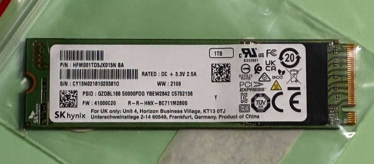 SK HYNIX BC711 1TB M.2 2280 NVME SSD