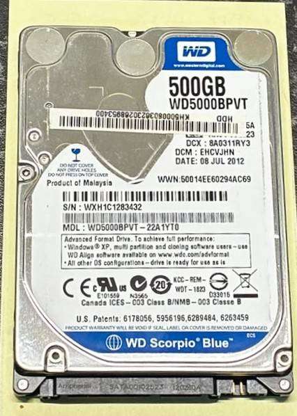 WD Blue 500GB Laptop HDD