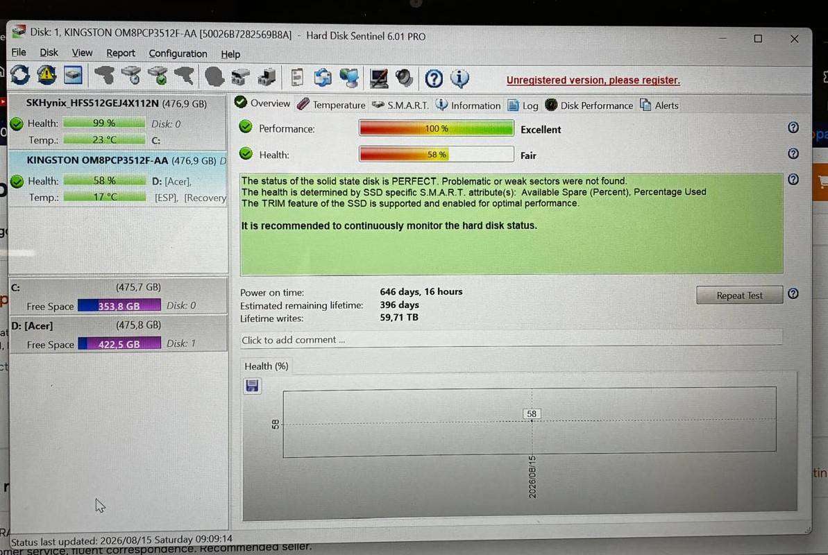 KINGSTON 512GB M.2 2280 NVME SSD *READ FULL DESCRIPTION*