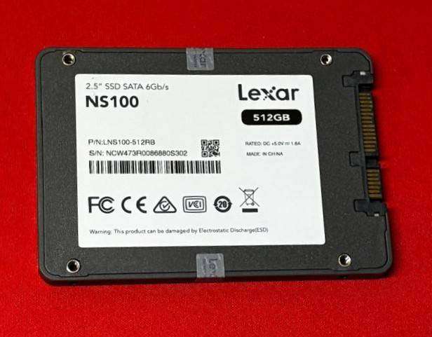 LEXAR NS100 512GB SATA 2.5 SSD *ONLY 74 DAYS POWER ON TIME*