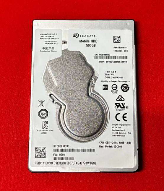 Seagate 500GB Laptop HDD *ONLY 33 DAYS POWER ON TIME*