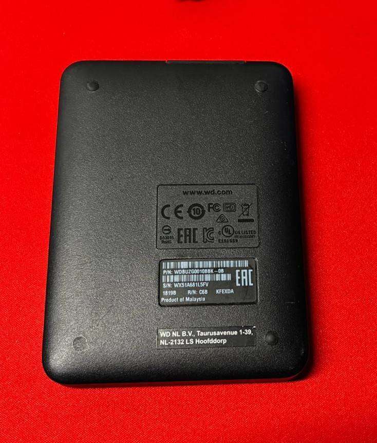 WD ELEMENTS 1TB EXTERNAL HDD *ONLY 1 DAY POWER ON TIME*