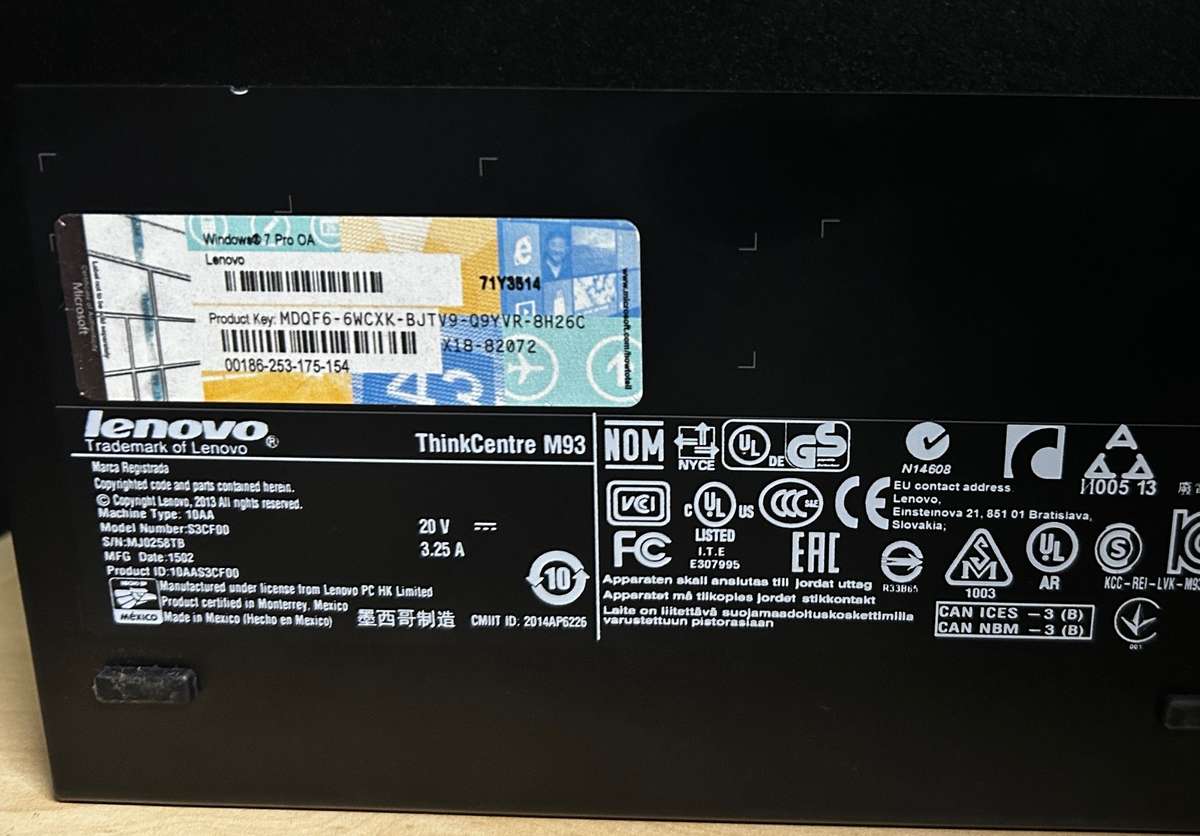 Lenovo M93 Tiny Core i5 4th Gen PC 256GB SSD 8GB RAM *HDMI*