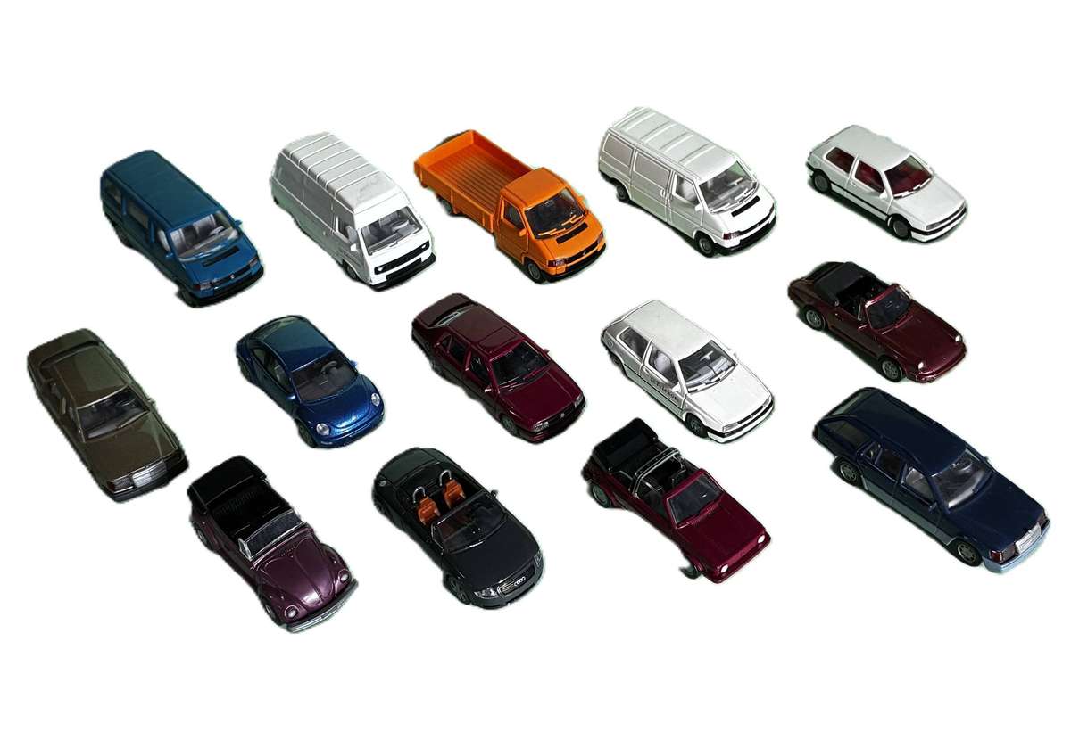 Wiking Cars set of 14 1:87 Scale