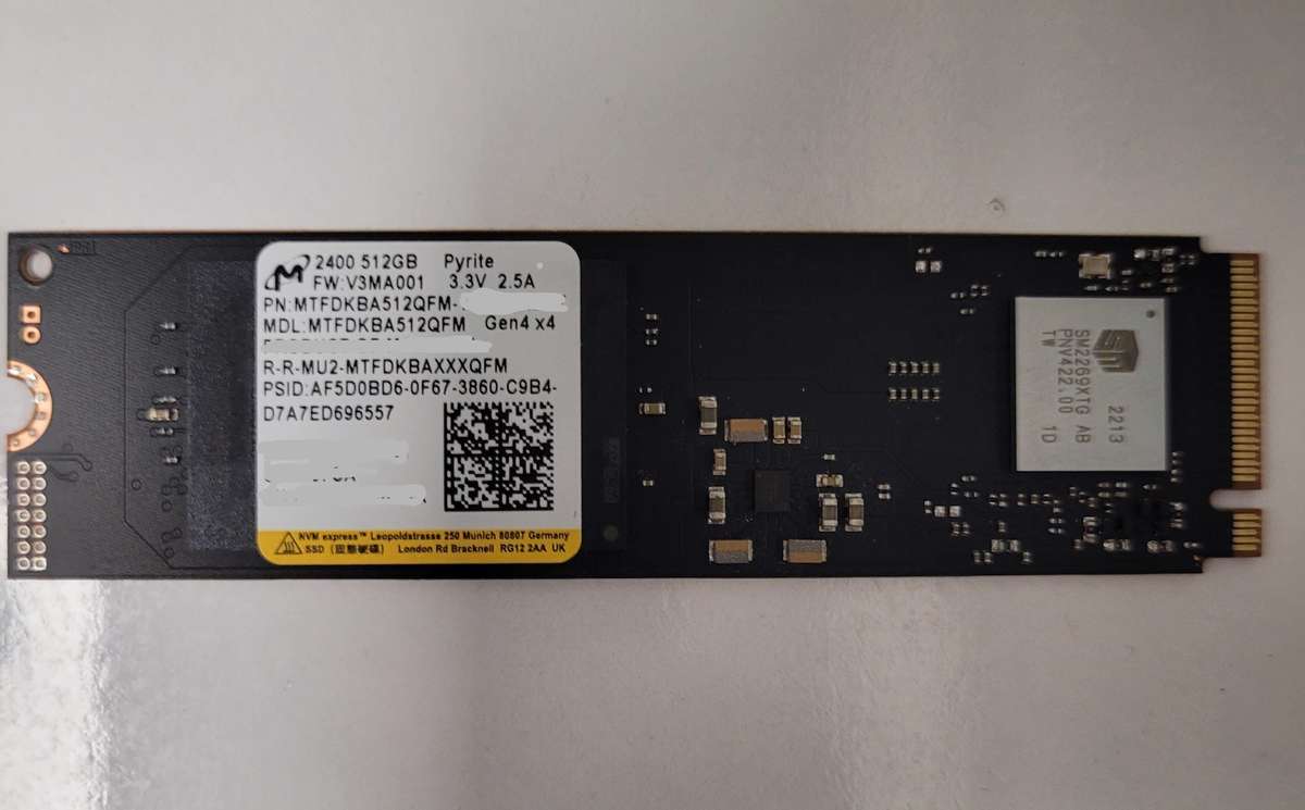 MICRON 512GB M.2 2280 PCIE GEN 4 X 4 SSD